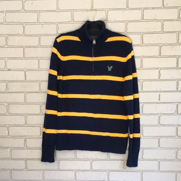 Medium AMERICAN EAGLE Striped Turtleneck Sweater, Preppy, Collegiate, Fall - Picture 3 of 11